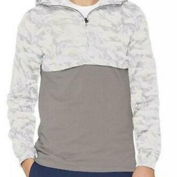 Under Armour Sportstyle Wind Anorak White Gray Hooded Pullover Large H11990 - Picture 11 of 11